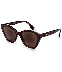 FENDI Women's Lettering 54mm Tortoise Butterfly Sunglasses