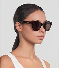 FENDI Women's Lettering 54mm Tortoise Butterfly Sunglasses