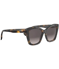 FENDI Women's Lettering 55mm Havana Butterfly Sunglasses