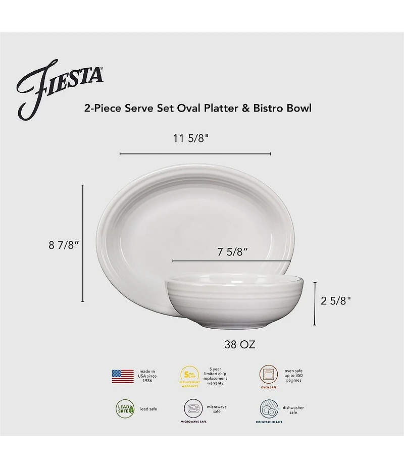 Fiesta 2-Piece Oval Platter & Bistro Bowl Serve Set
