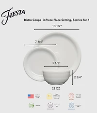 Fiesta Bistro Coupe 3-Piece Place Setting, Service For 1