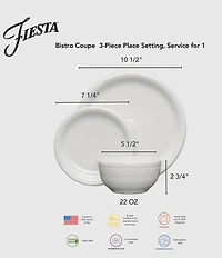 Fiesta Bistro Coupe 3-Piece Place Setting, Service For 1