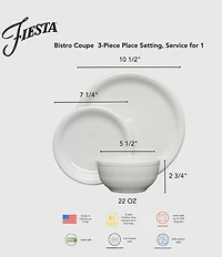 Fiesta Bistro Coupe 3-Piece Place Setting, Service For 1