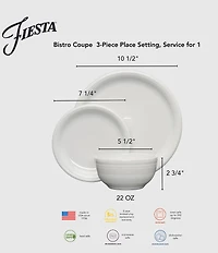 Fiesta Bistro Coupe 3-Piece Place Setting, Service For 1