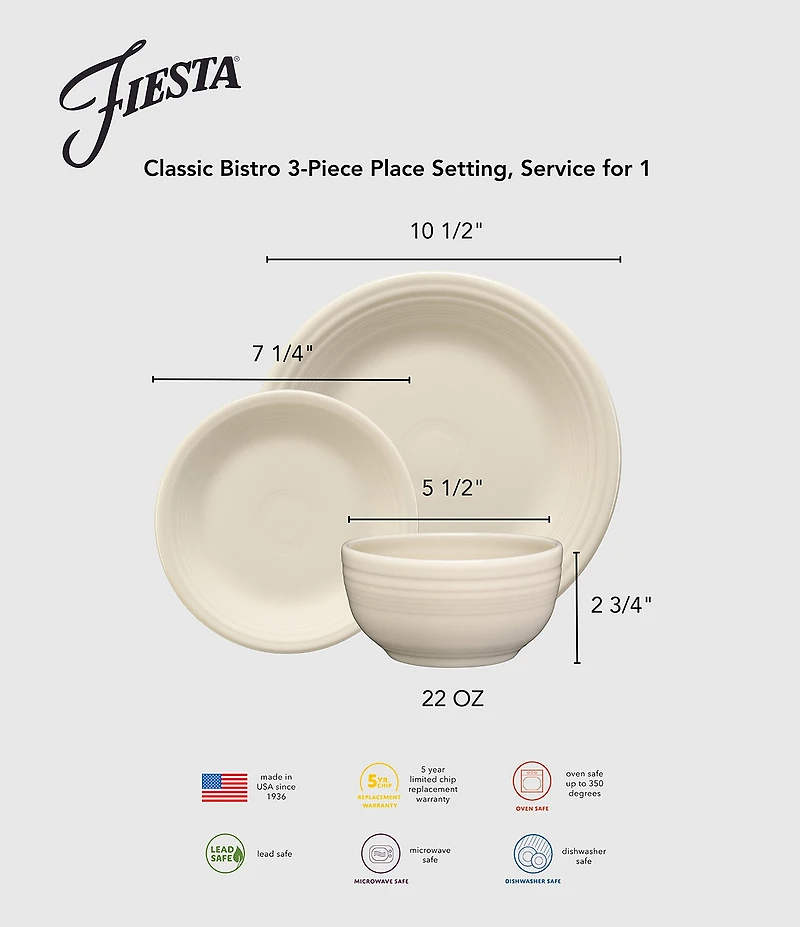 Fiesta Americana Collection 3-Piece Place Setting, Service for 1