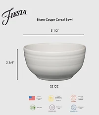 Fiesta Americana Collection Bistro Coupe Cereal Bowls, Set of 4