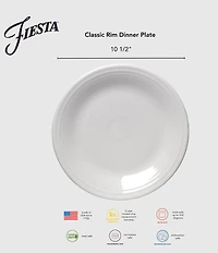 Fiesta Americana Collection Classic Rim Dinner Plates, Set of 4