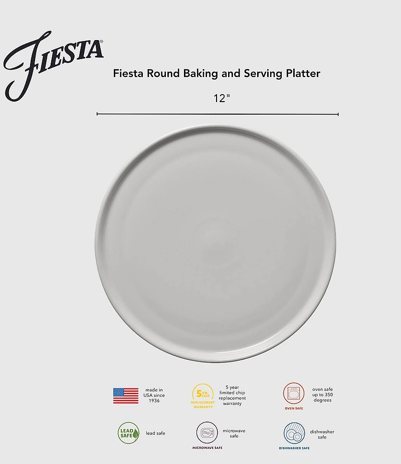 Fiesta 12 Inch Round Baking And Serving Platter