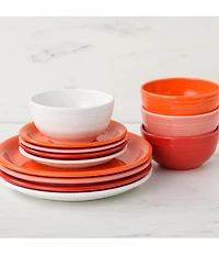 Fiesta Bistro Coupe 12-Piece Mixed Vibrant Dinnerware Set, Service for 4