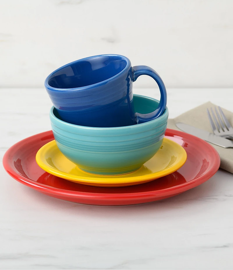 Fiesta Bistro Coupe 12-Piece Mixed Vibrant Dinnerware Set, Service for 4