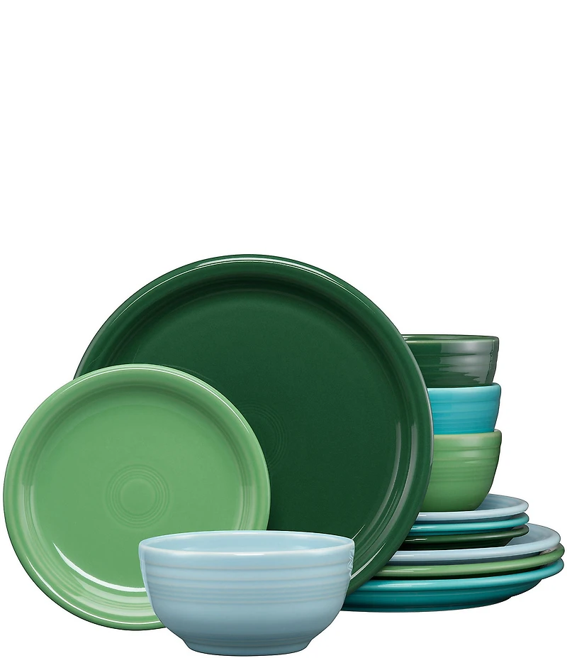 Fiesta Bistro Coupe 12-Piece Mixed Vibrant Dinnerware Set, Service for 4