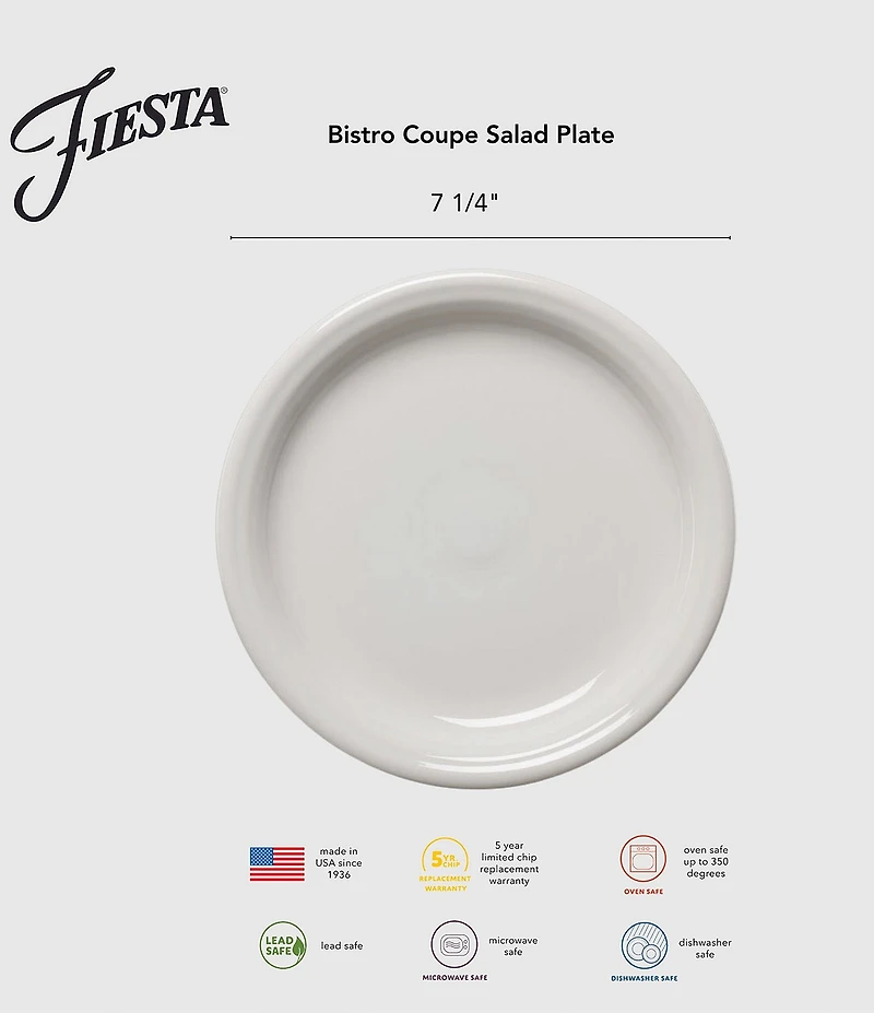 Fiesta Bistro Coupe Salad Plates, Set of 4