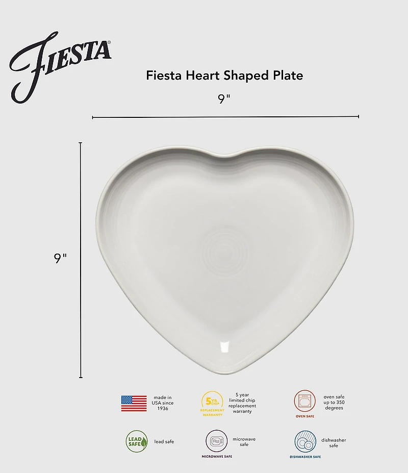 Fiesta Breezy Floral Collection Heart Shaped Plate