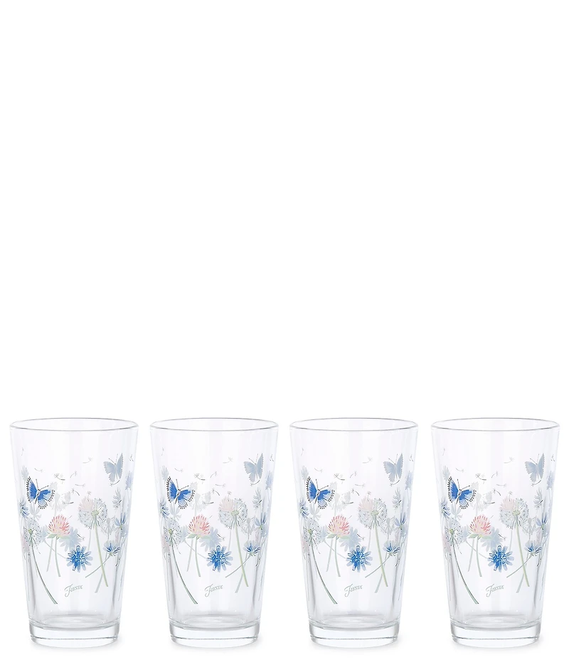 Fiesta Breezy Floral Cooler 16oz Glass, Set of 4