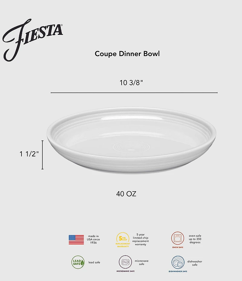 Fiesta Coupe 10 3/8 Inch Dinner Plate 40-oz