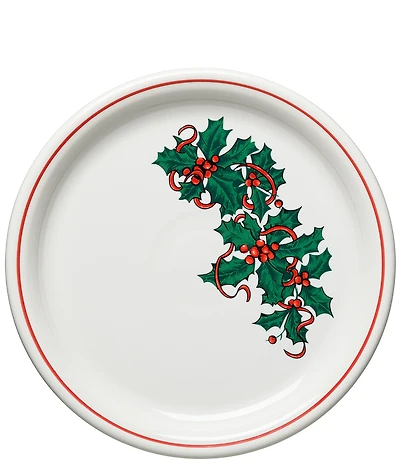Fiesta Christmas Holly and Ribbon Bistro Buffet Plate