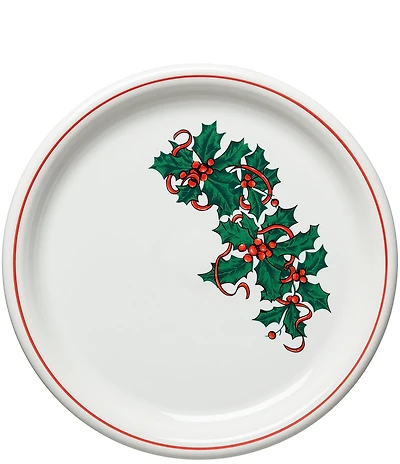 Fiesta Christmas Holly And Ribbon Bistro Dinner Plate