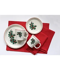 Fiesta Christmas Holly and Ribbon Bistro Salad Plate