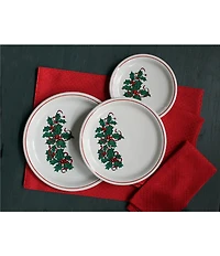 Fiesta Christmas Holly and Ribbon Bistro Salad Plate