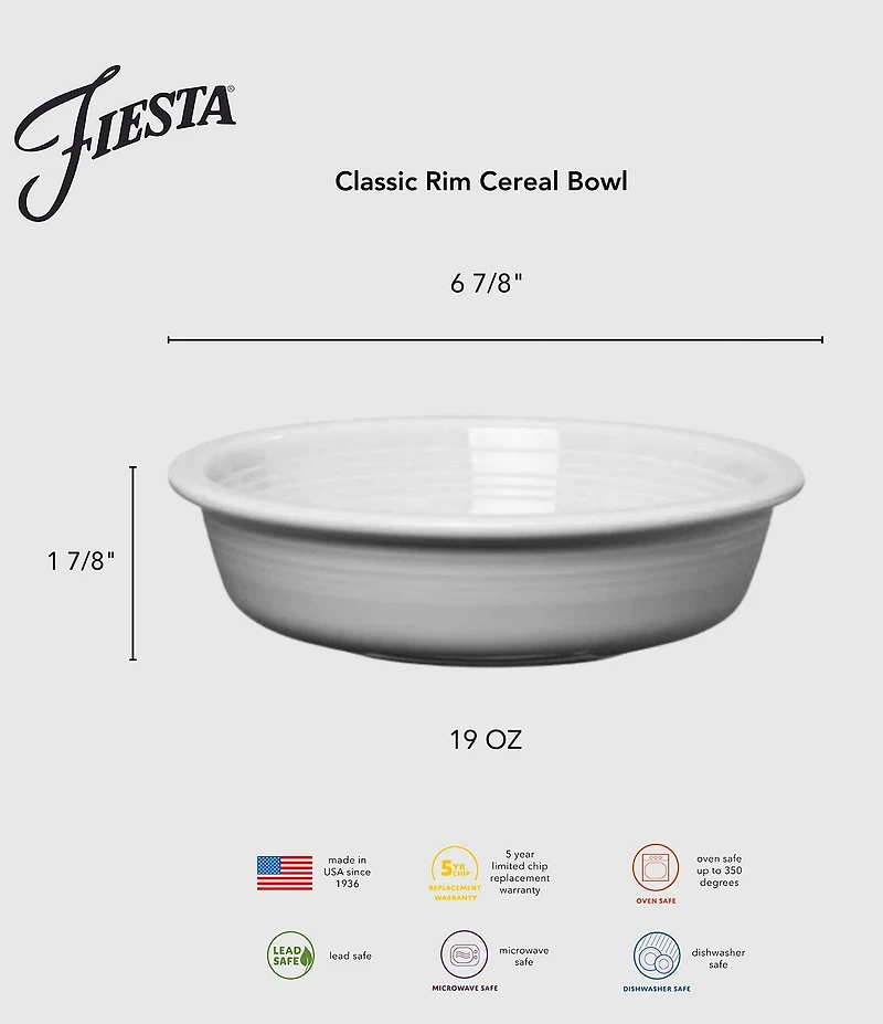 Fiesta Classic Rim Cereal Bowls, Set of 4