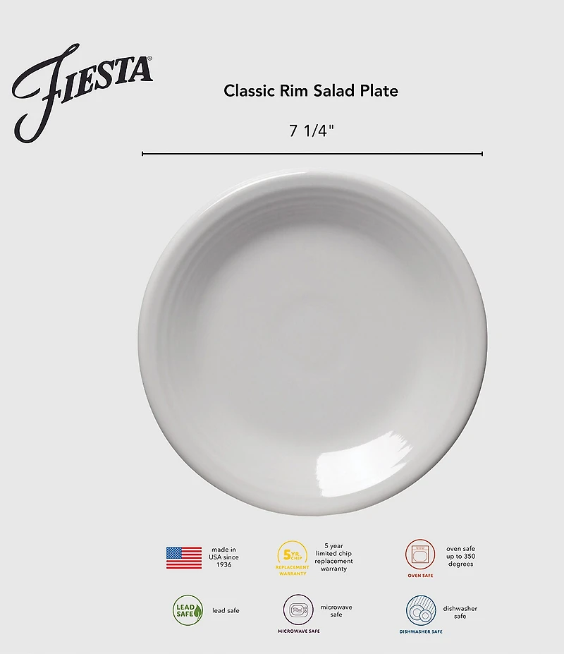 Fiesta Classic Rim Salad Plates, Set of 4