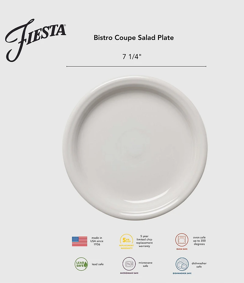 Fiesta Mixed Collection Bistro Coupe Salad Plates, Set of 4