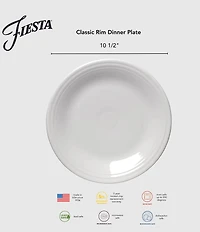 Fiesta Mixed Collection Classic Rim Dinner Plates, Set of 4