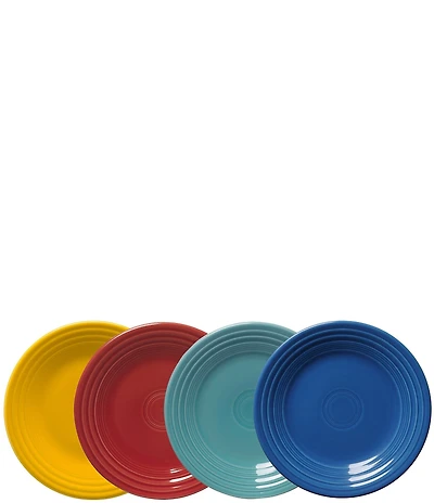 Fiesta Mixed Classic Rim Luncheon Plates, Set of 4
