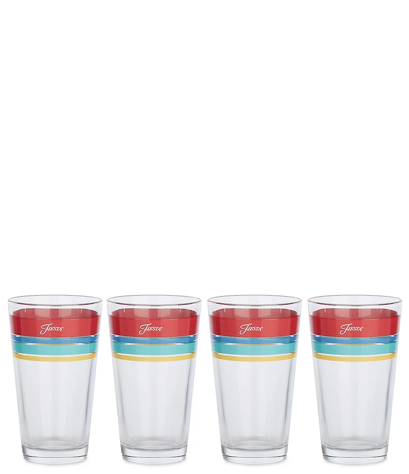 Fiesta Edgeline Vibrant Cooler 16oz Glass, Set of 4