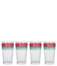 Fiesta Edgeline Vibrant Cooler 16oz Glass, Set of 4