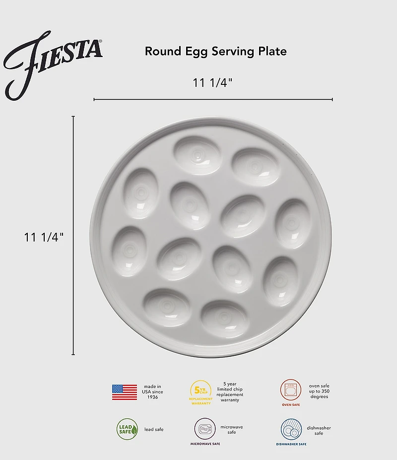 Fiesta Round Egg Serving Platter 11.25#double; Dia.