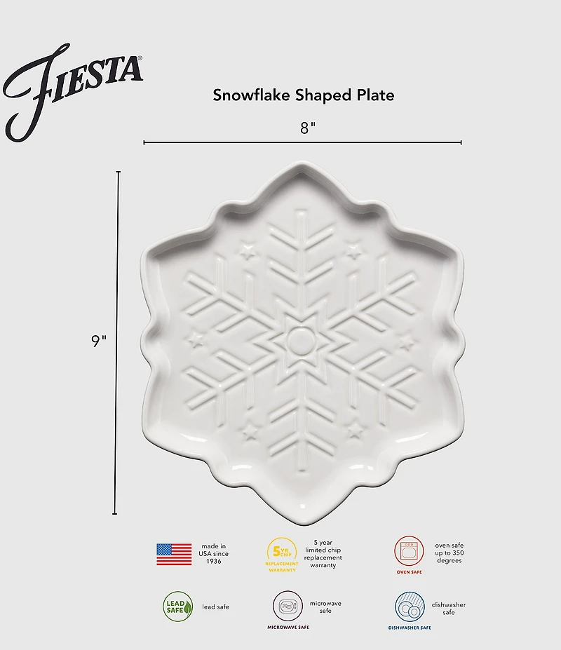 Fiesta Embossed Snowflake Shaped Plate