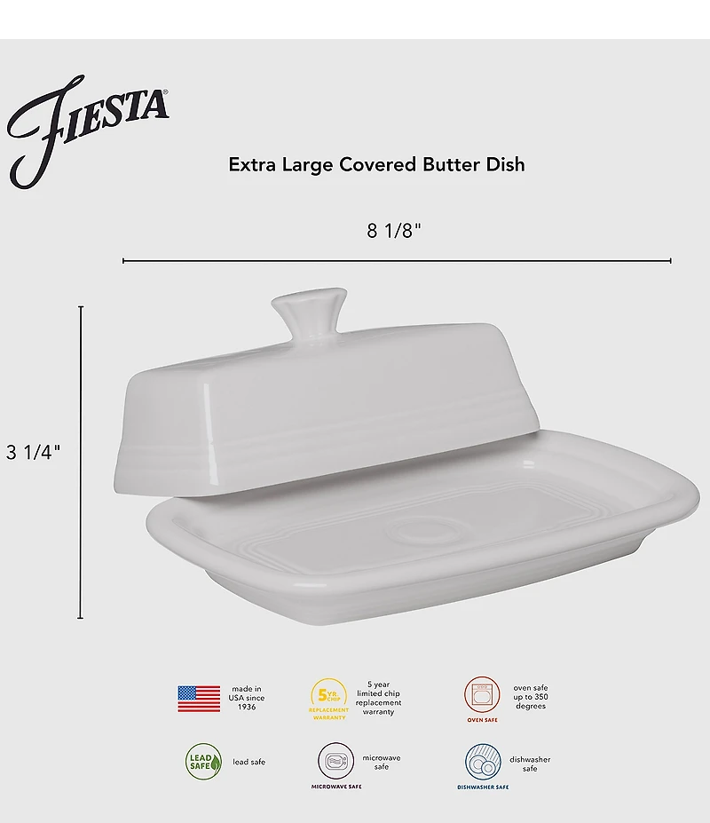Fiesta Extra Large Covered Butter Dish