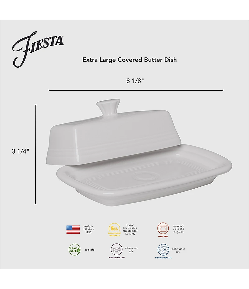 Fiesta Extra Large Covered Butter Dish