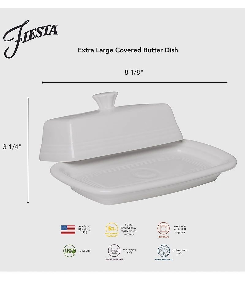 Fiesta Extra Large Covered Butter Dish