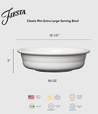 Fiesta Classic Rim 10 1/2 Inch Extra Large Serving Bowl 80oz