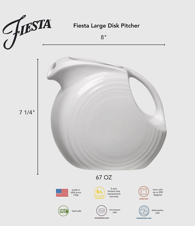 Fiesta Large Disk Pitcher