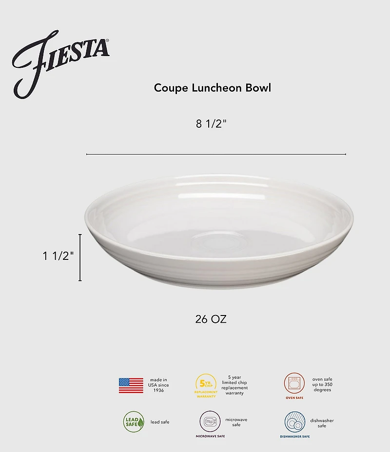 Fiesta Coupe 8.5#double; Luncheon Bowl, 26-oz