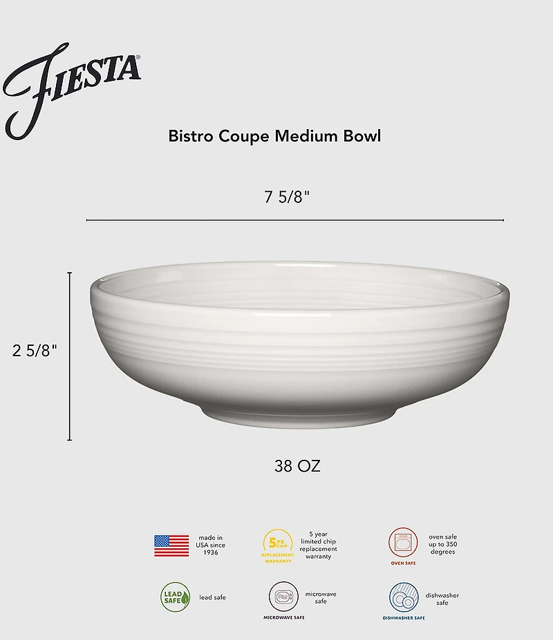 Fiesta Medium Bistro Bowl, 7.5#double;,1.19-qt.
