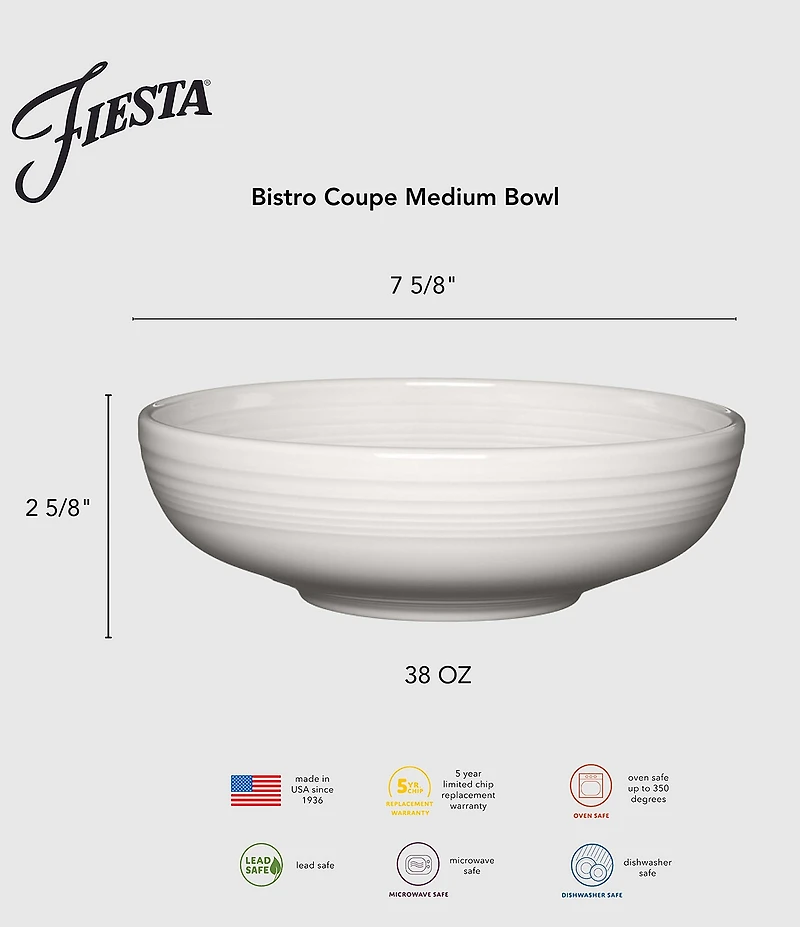 Fiesta Medium Bistro Bowl, 7.5#double;,1.19-qt.