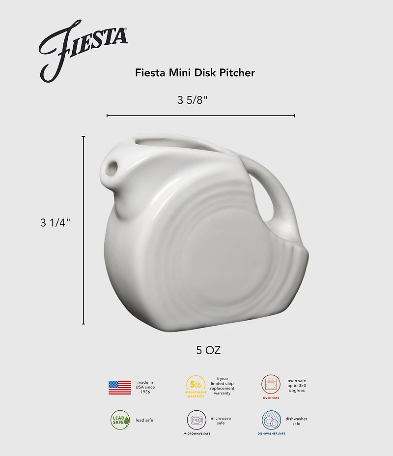 Fiesta Mini Disk Pitcher