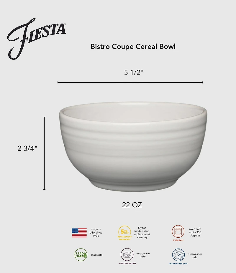 Fiesta Mixed Collection Bistro Coupe Cereal Bowls, Set of 4