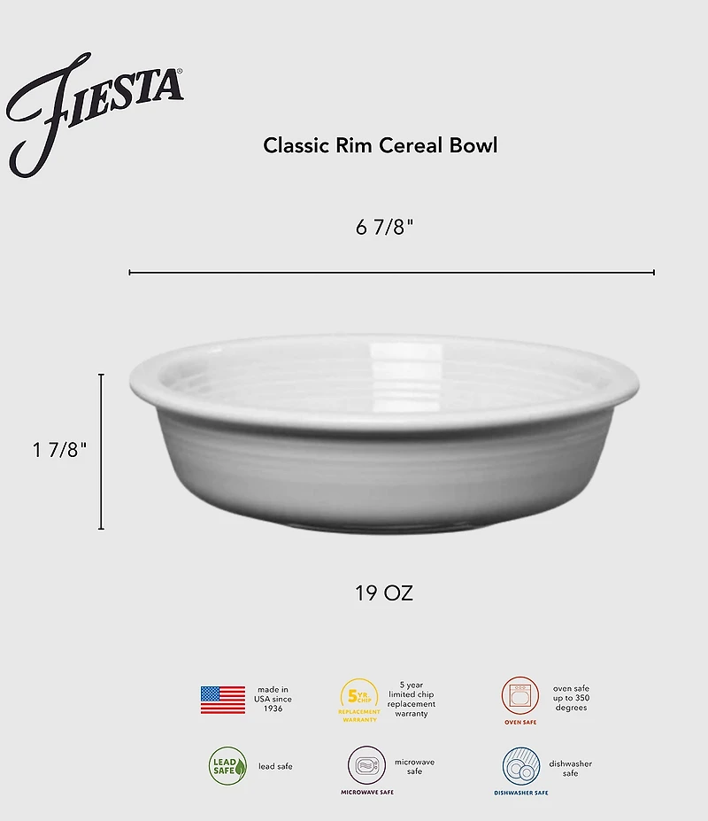 Fiesta Mixed Collection Classic Rim Cereal Bowls