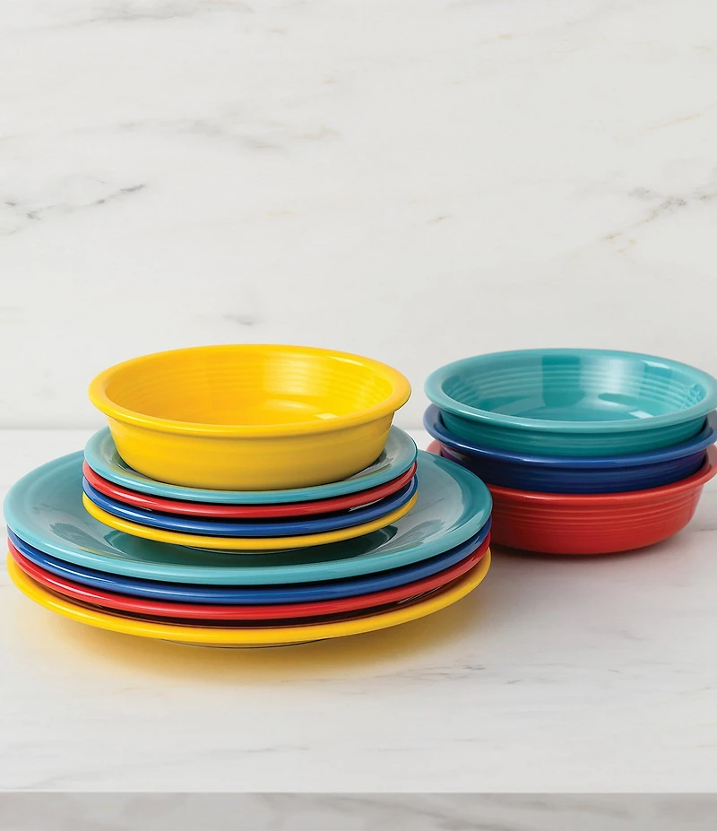 Fiesta Mixed Collection Classic Rim Salad Plates, Set of 4