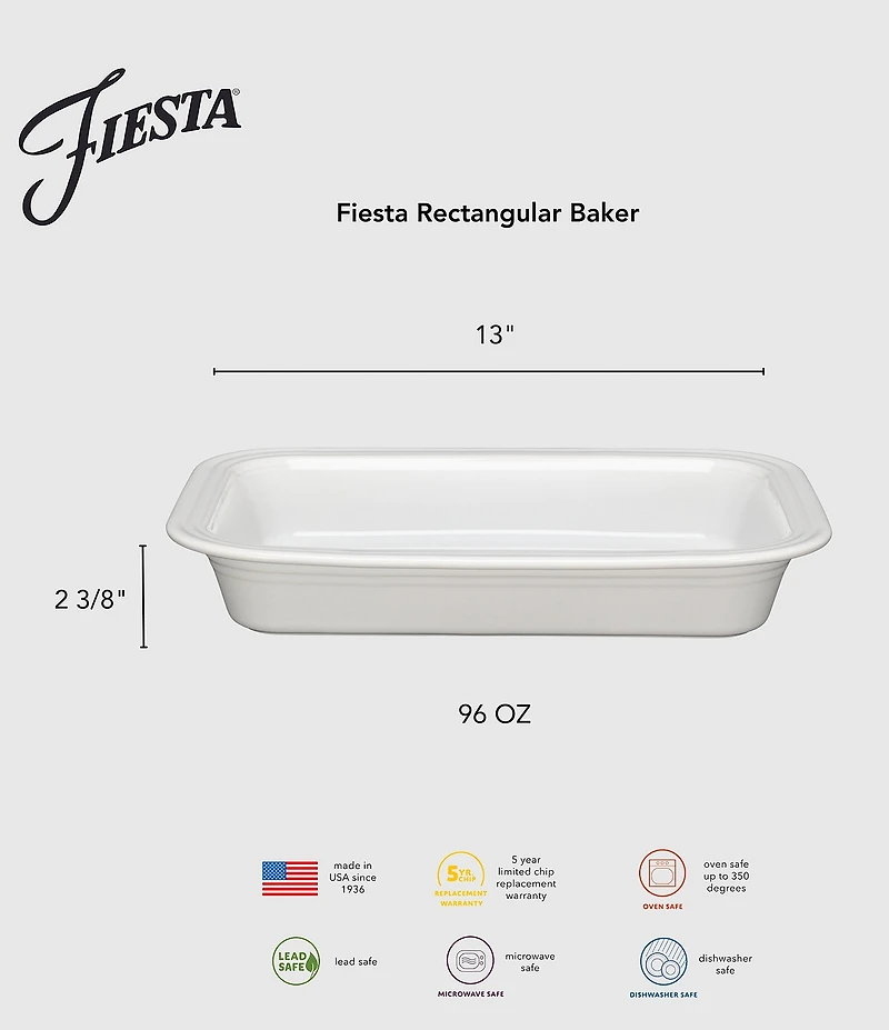 Fiesta Rectangular Ceramic Baker