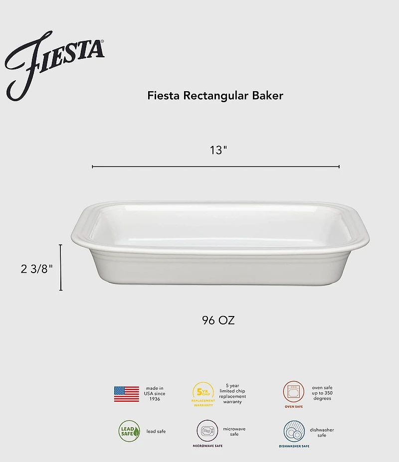 Fiesta Rectangular Ceramic Baker