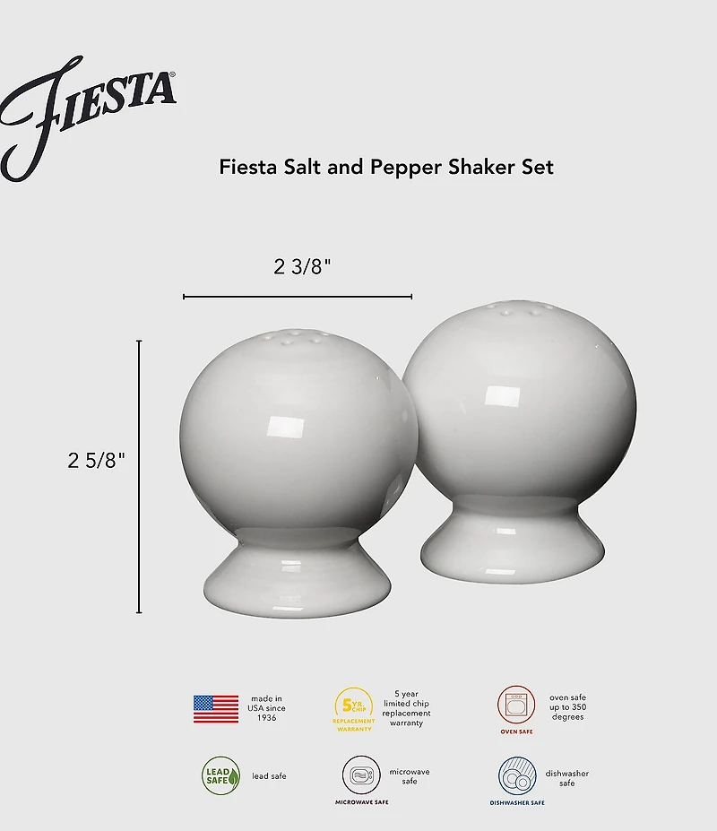 Fiesta Ceramic Salt and Pepper Shaker Set