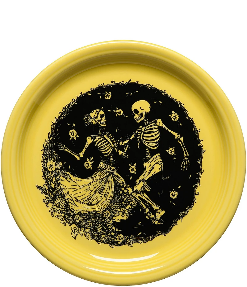 Fiesta Skeleton Duet Bistro Coupe Luncheon Plate