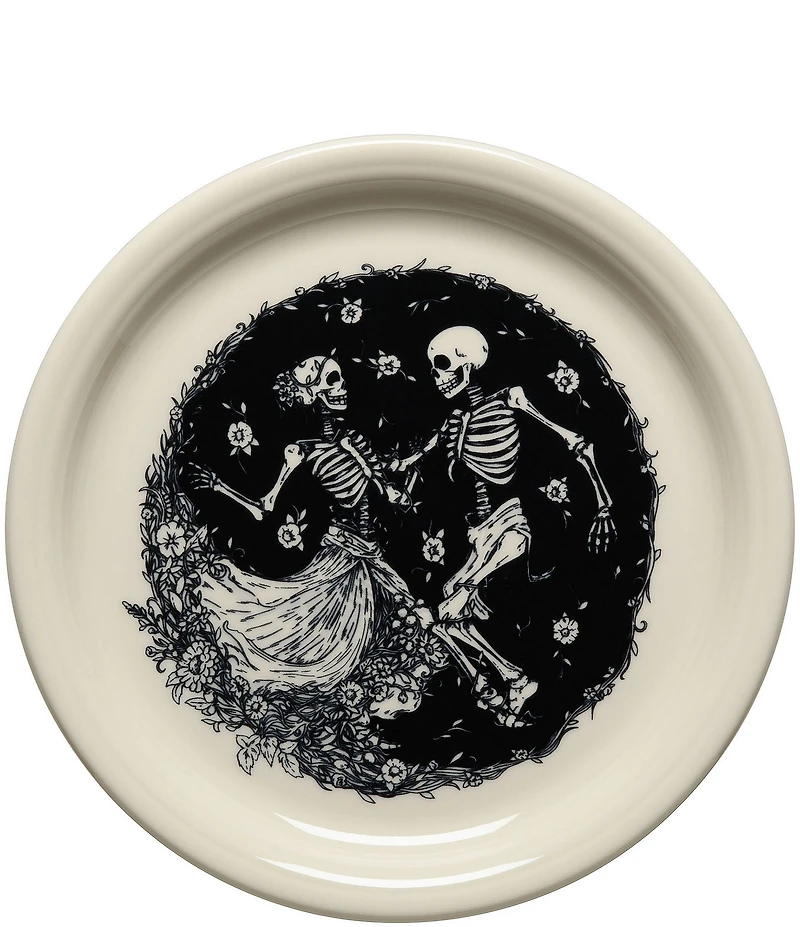 Fiesta Skeleton Duet Bistro Coupe Luncheon Plate