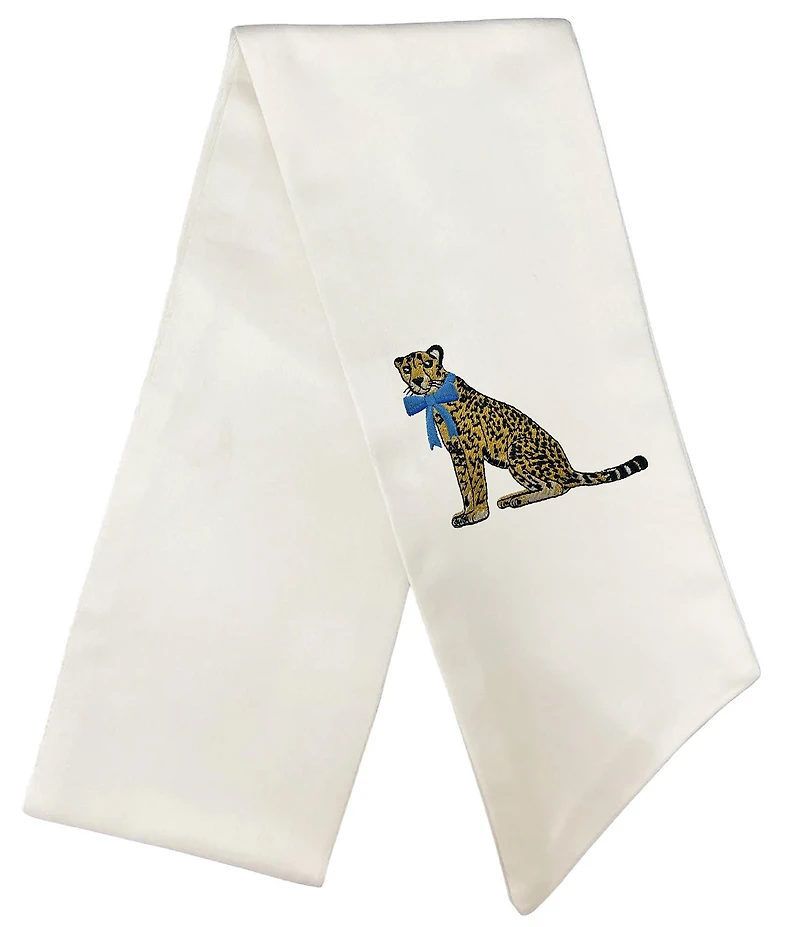 Fig & Dove Cheetah Embroidered Wreath Sash